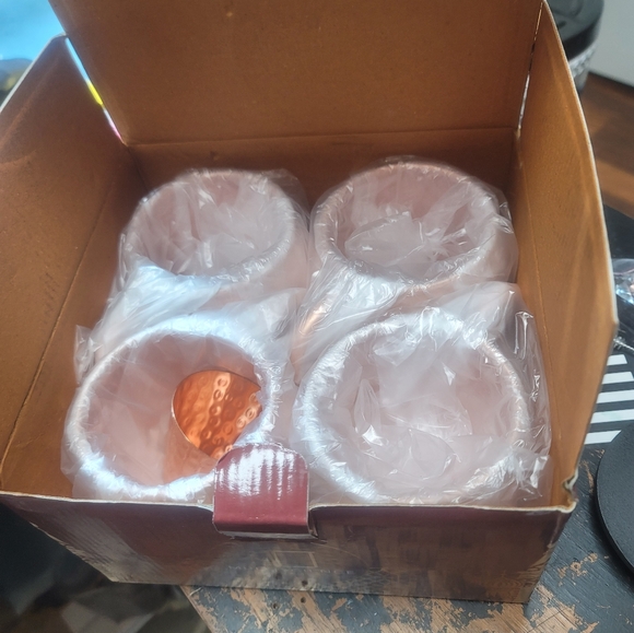 Mule Science Moscow Mule Mugs 4 pack  with coaster, straws and copper shot glass - Picture 2 of 4